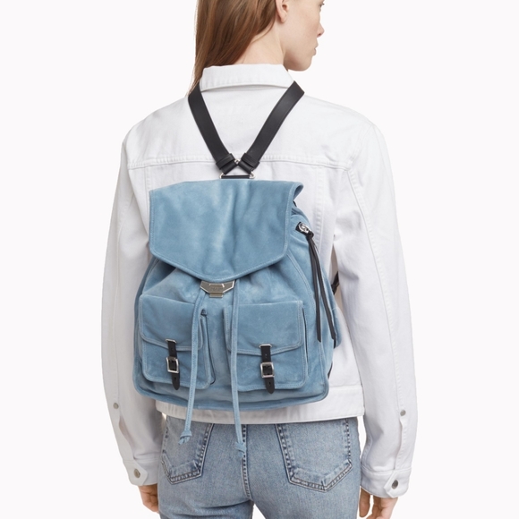NWT Rag and Bone Indigo Suede Field Backpack - Picture 3 of 15